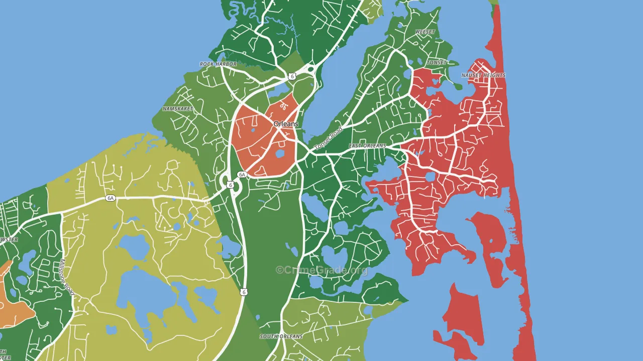 Orleans, MA Map of Assault Rates