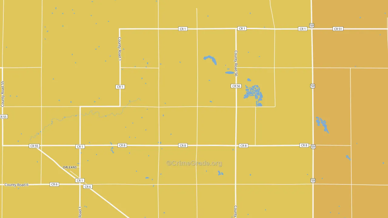 Orleans, MN Map of Assault Rates