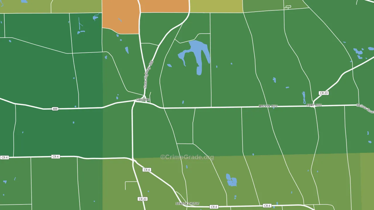 Orleans, NY Map of Assault Rates