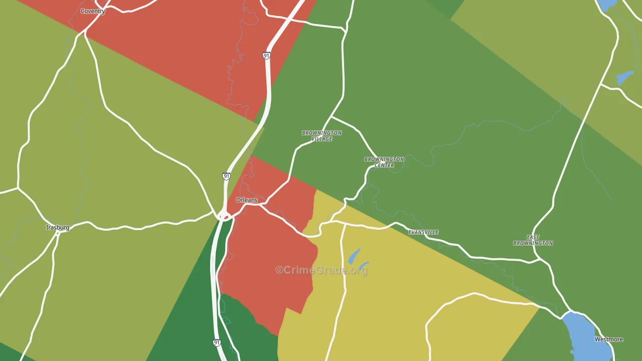 Orleans, VT Map of Assault Rates