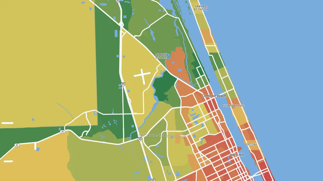 Ormond Beach, FL Map of Assault Rates