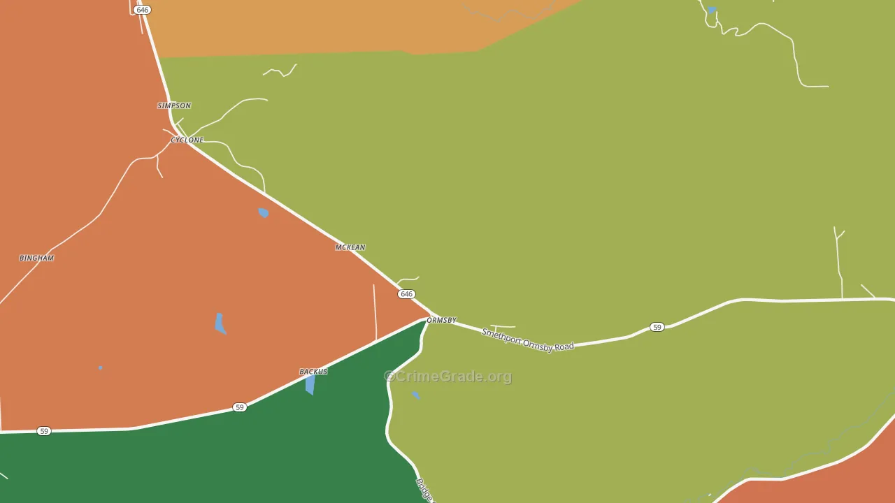 Ormsby, PA Map of Assault Rates