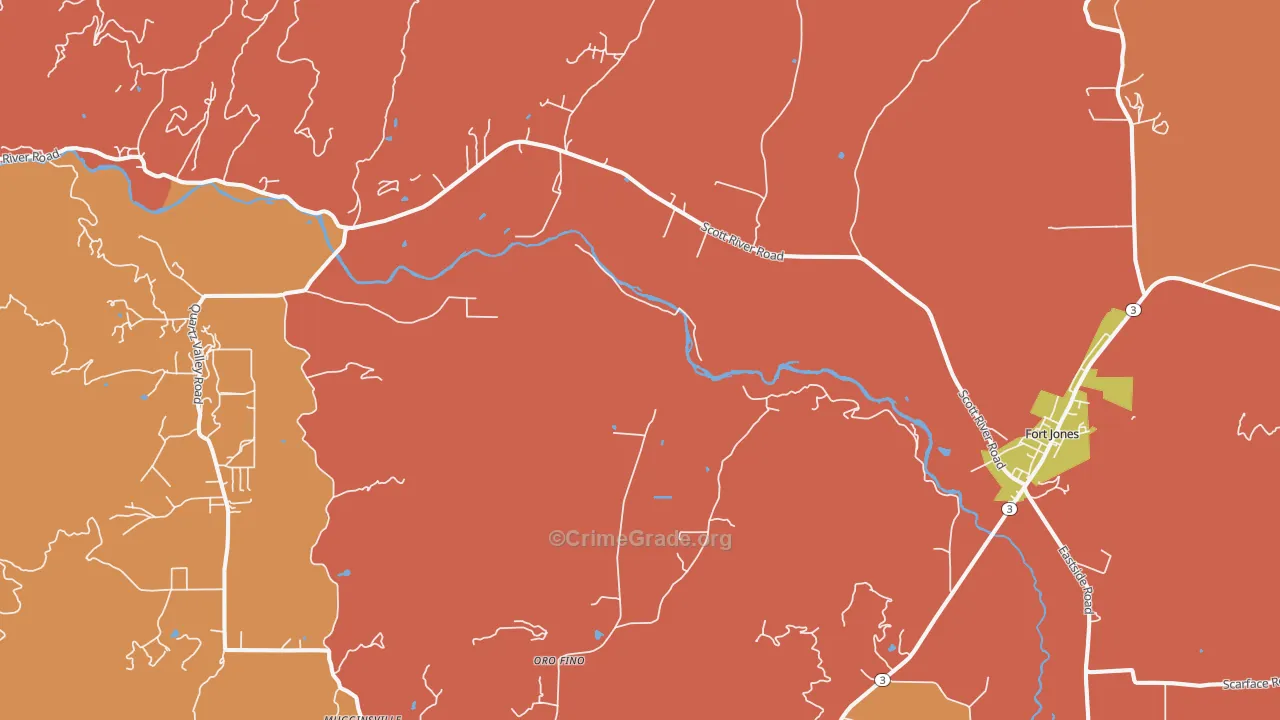 Oro Fino, CA Map of Assault Rates