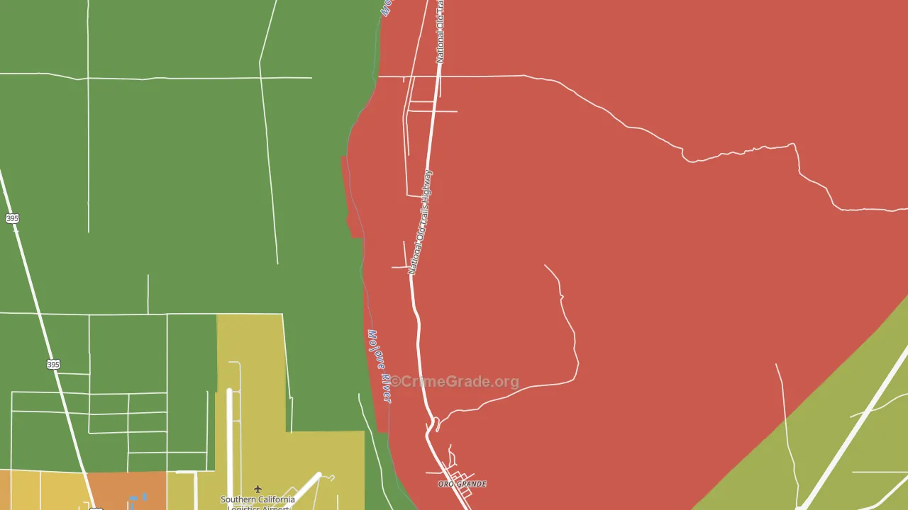 Oro Grande, CA Map of Assault Rates