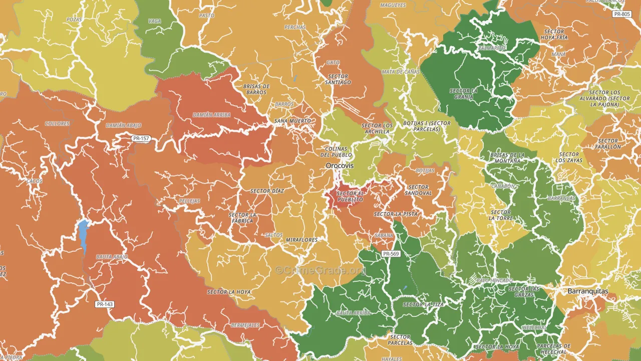 Orocovis, PR Map of Assault Rates