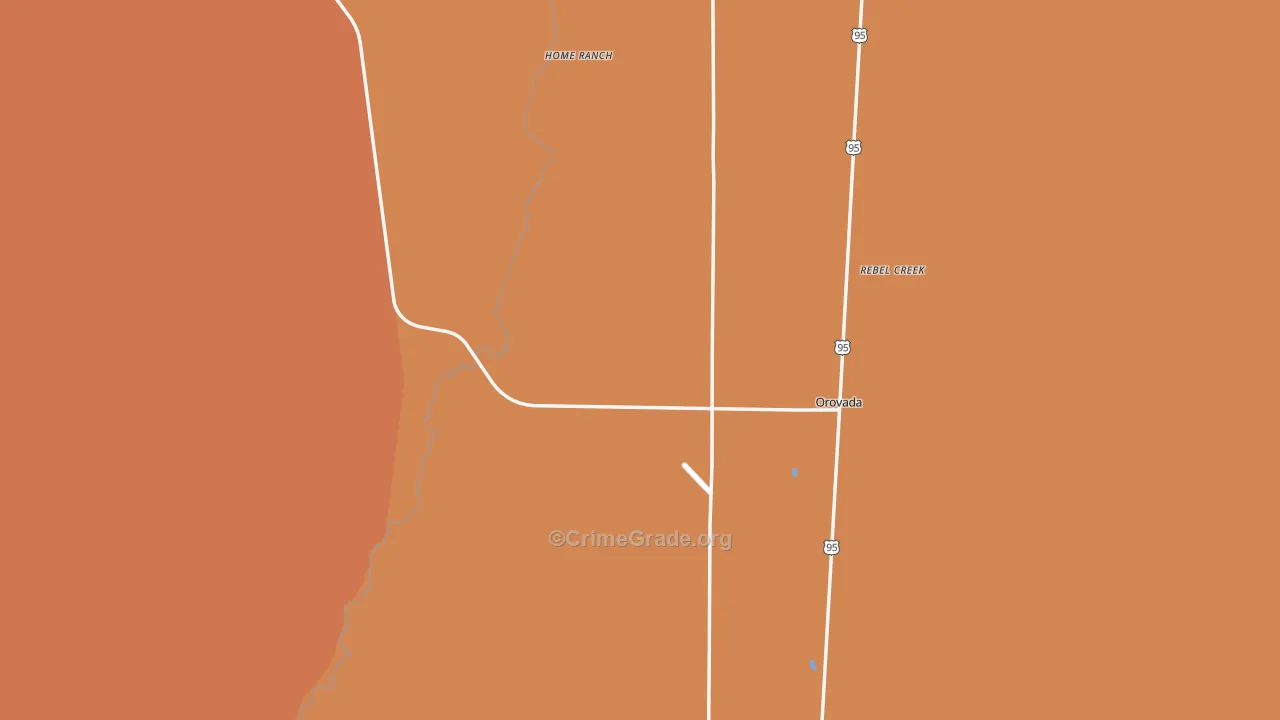 Orovada, NV Map of Assault Rates