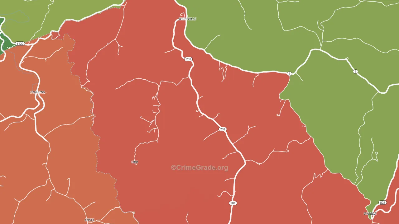 Orr, KY Map of Assault Rates