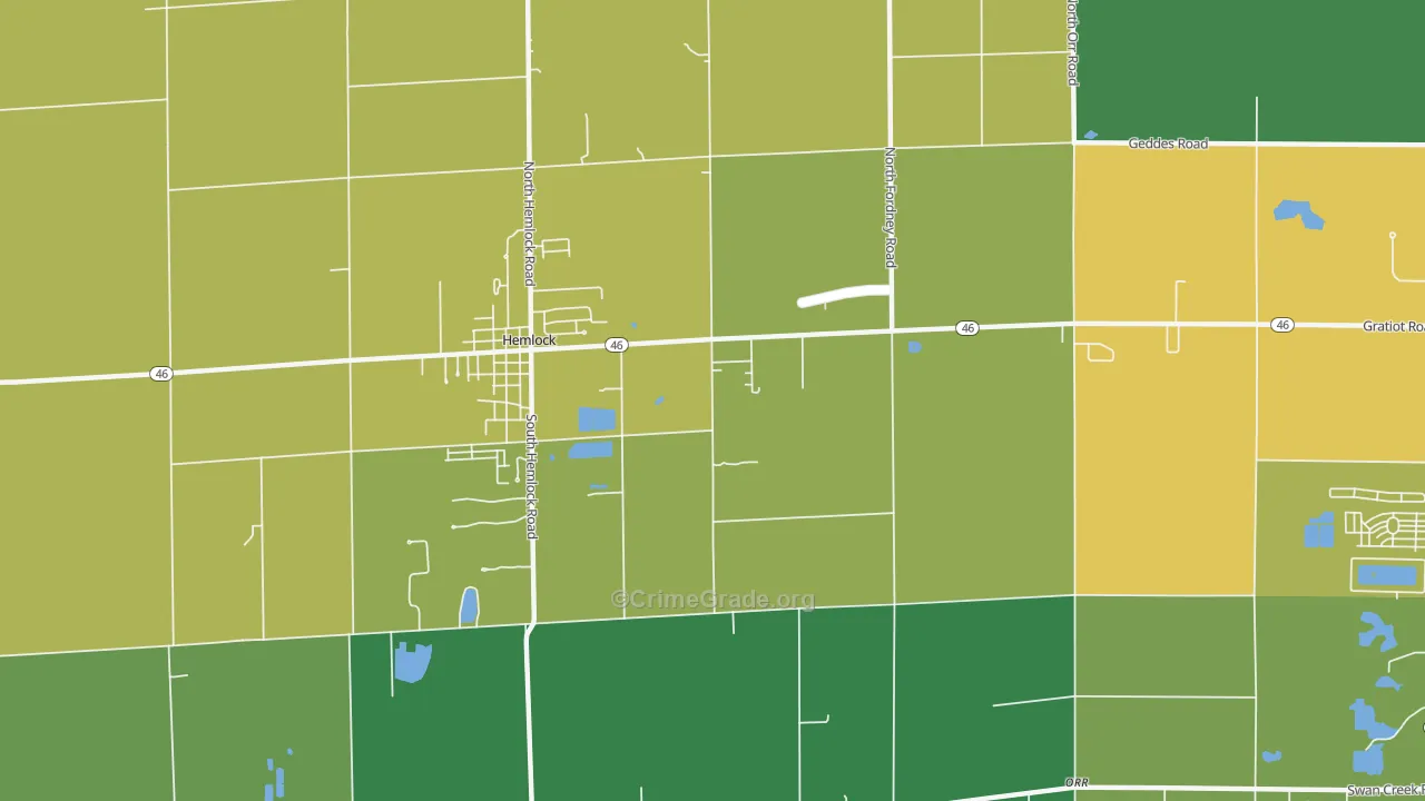 Orr, MI Map of Assault Rates