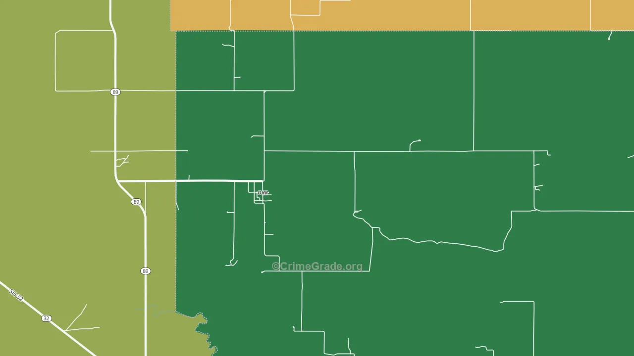 Orr, OK Map of Assault Rates