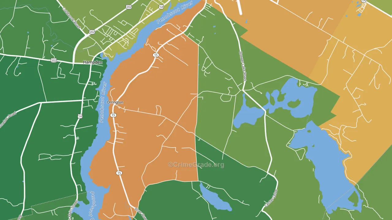 Orrington, ME Map of Assault Rates