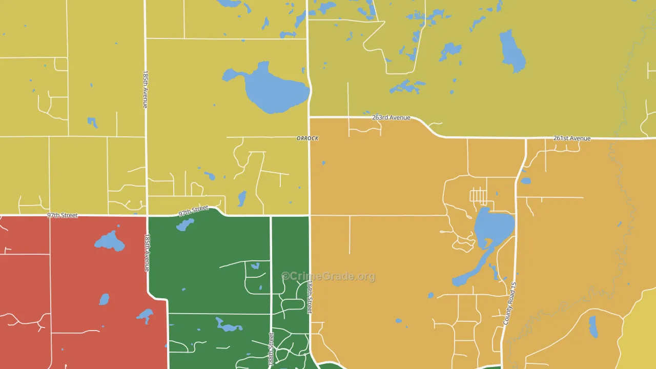 Orrock, MN Map of Assault Rates