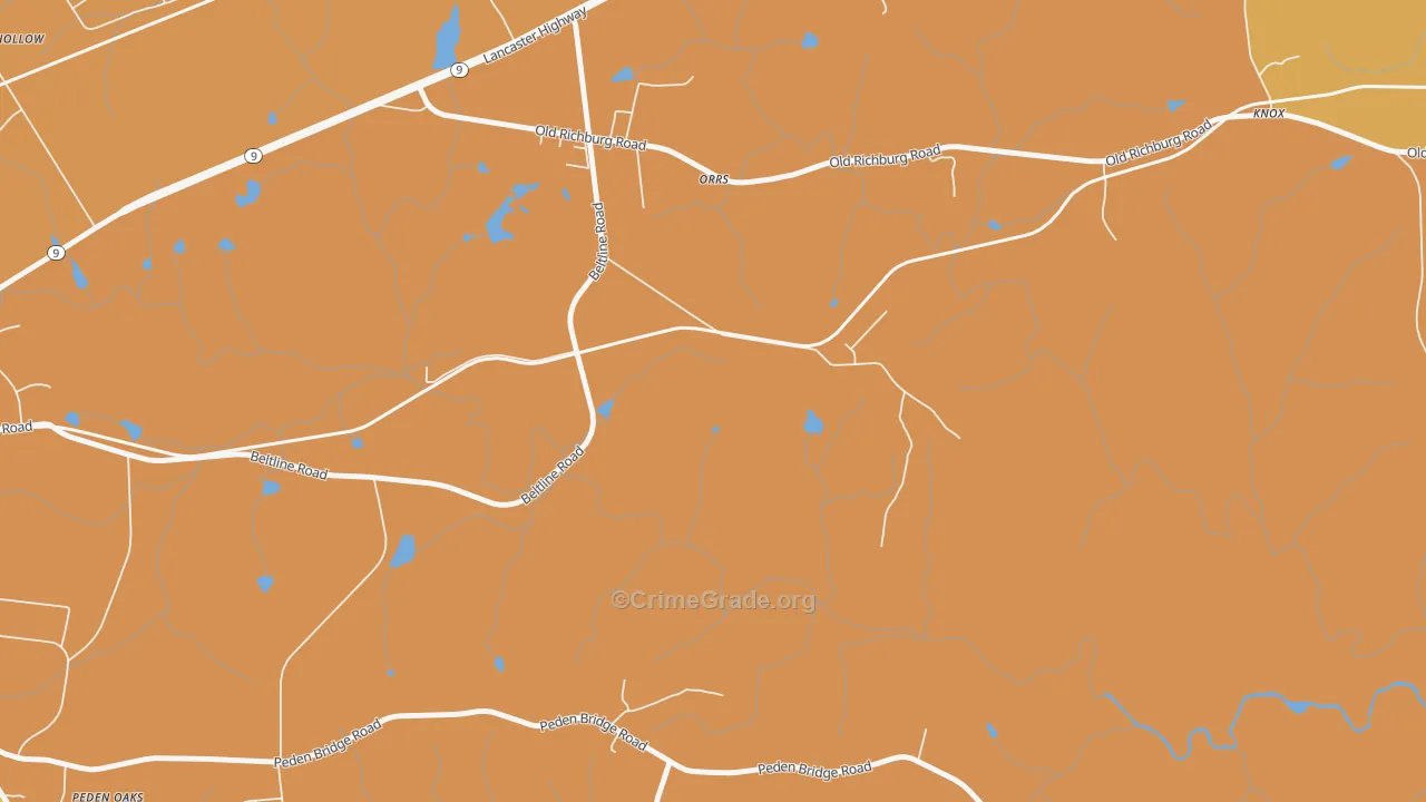 Orrs, SC Map of Assault Rates