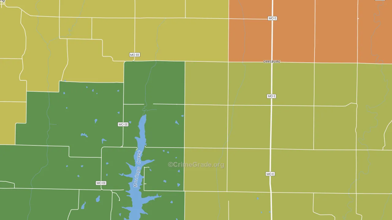 Orrsburg, MO Map of Assault Rates