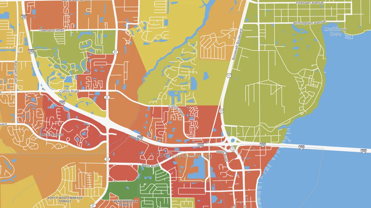 Ortega Hills, Jacksonville, FL Map of Assault Rates