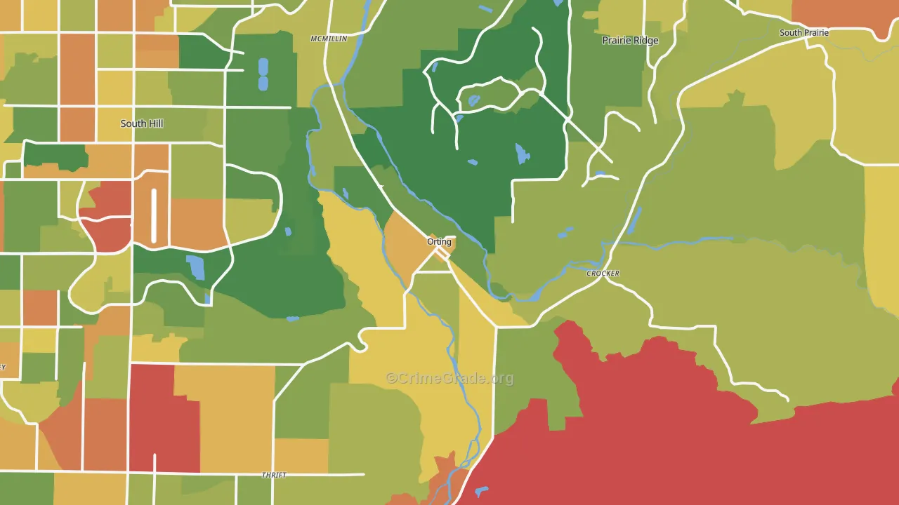 Orting, WA Map of Assault Rates