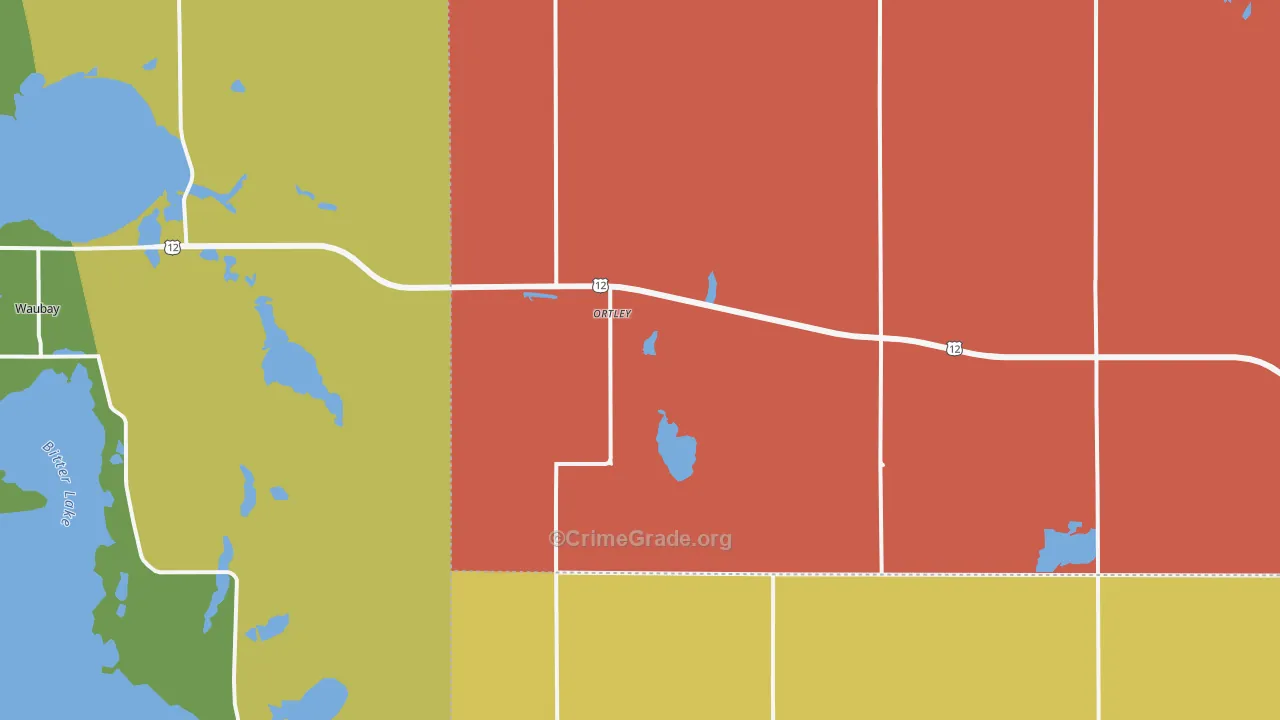 Ortley, SD Map of Assault Rates