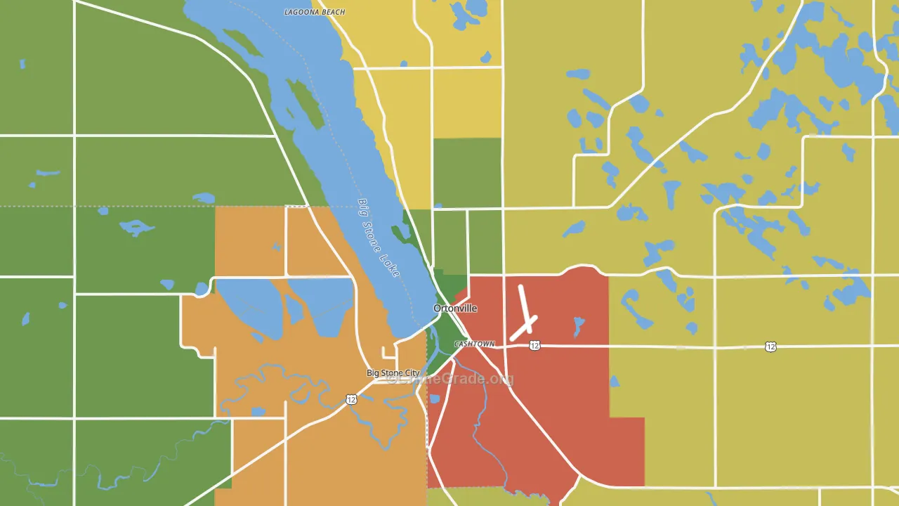 Ortonville, MN Map of Assault Rates