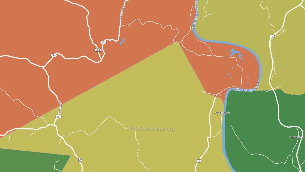 Orville, KY Map of Assault Rates