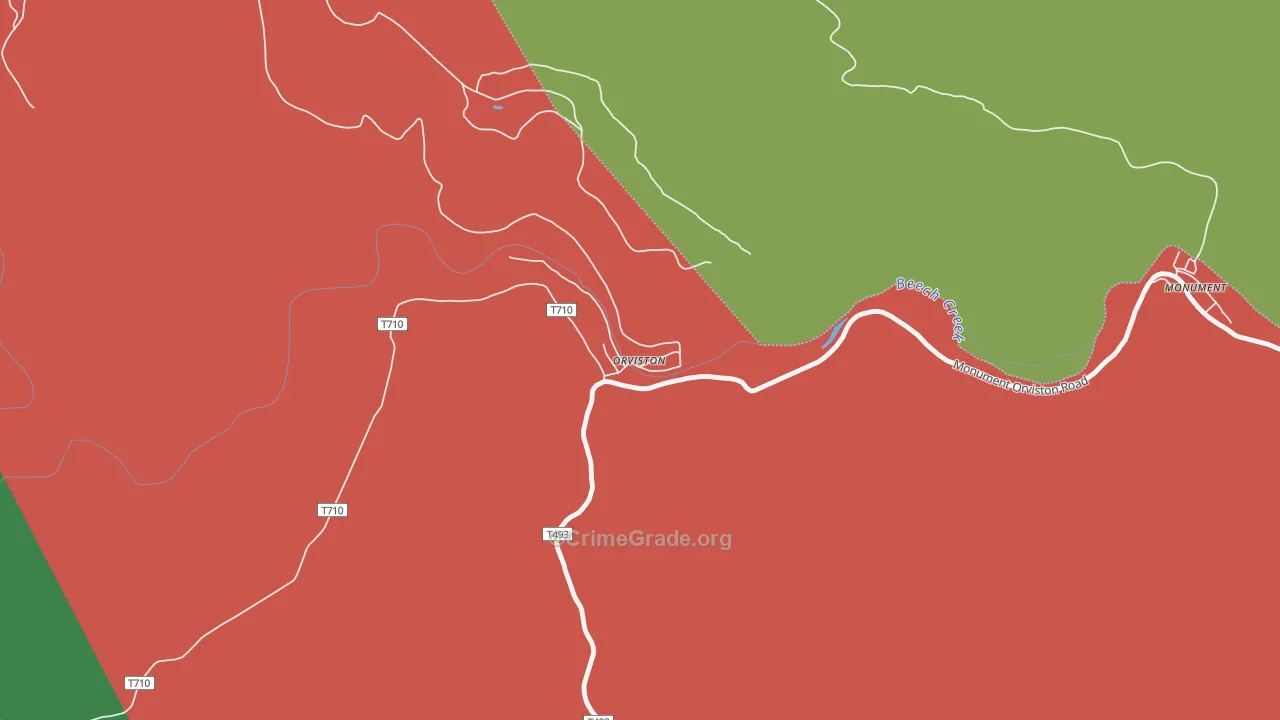 Orviston, PA Map of Assault Rates