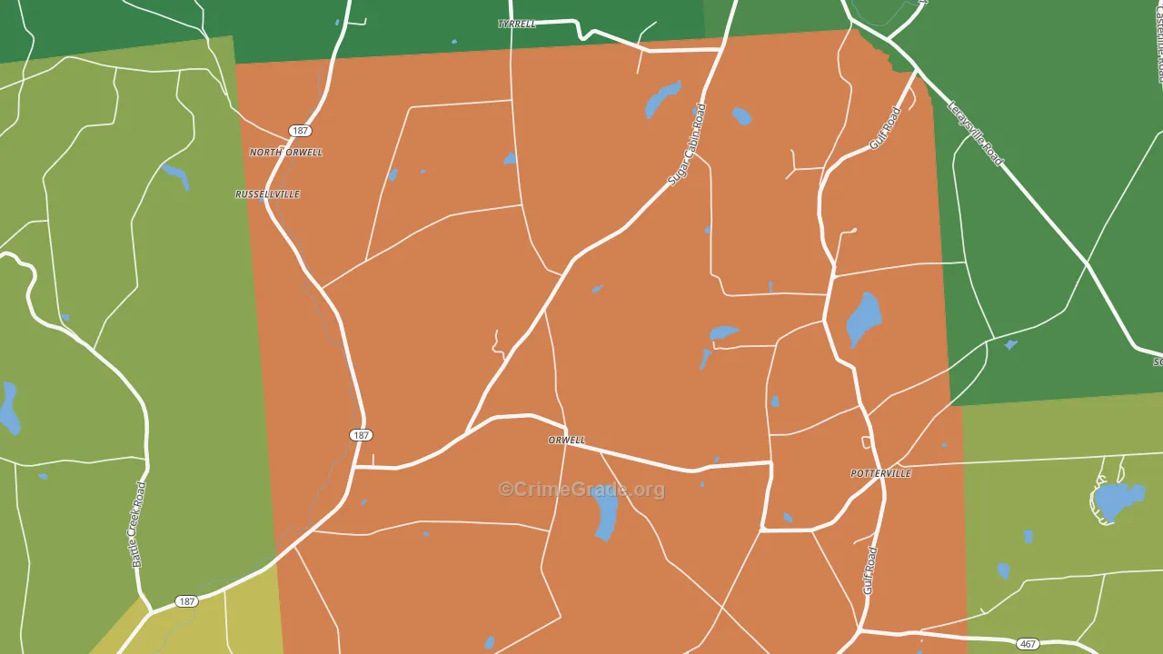 Orwell, PA Map of Assault Rates