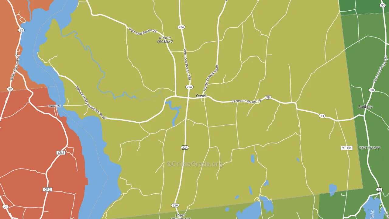 Orwell, VT Map of Assault Rates