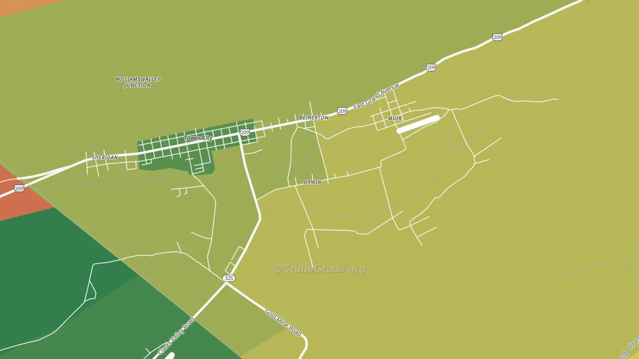 Orwin, PA Map of Assault Rates