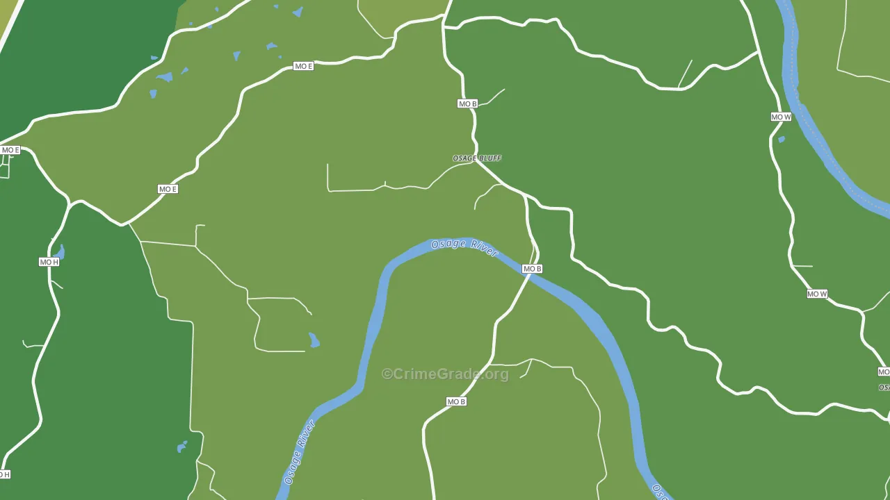 Osage Bluff, MO Map of Assault Rates