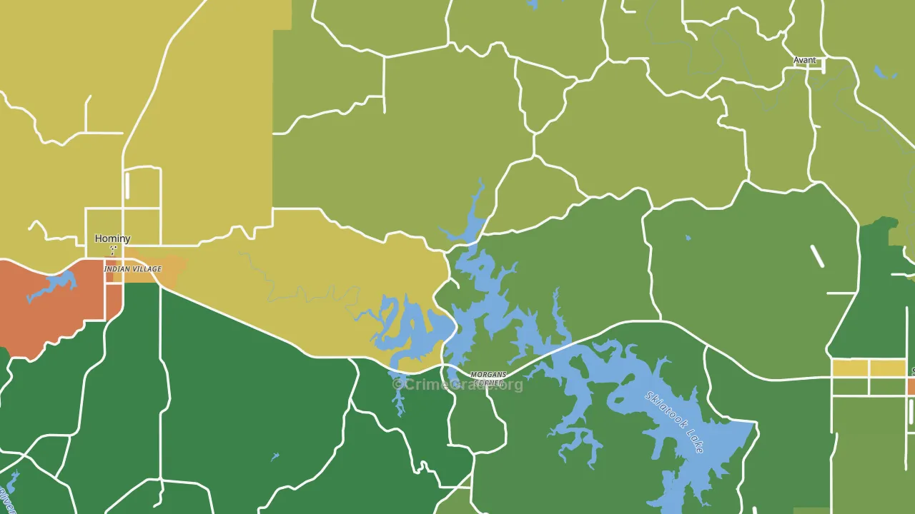 Osage County, OK Map of Assault Rates