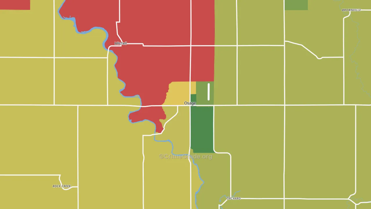Osage, IA Map of Assault Rates