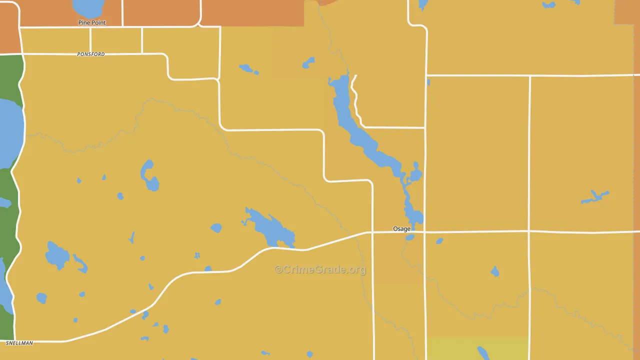 Osage, MN Map of Assault Rates