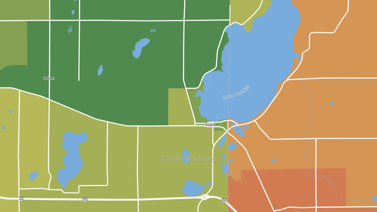 Osakis, MN Map of Assault Rates
