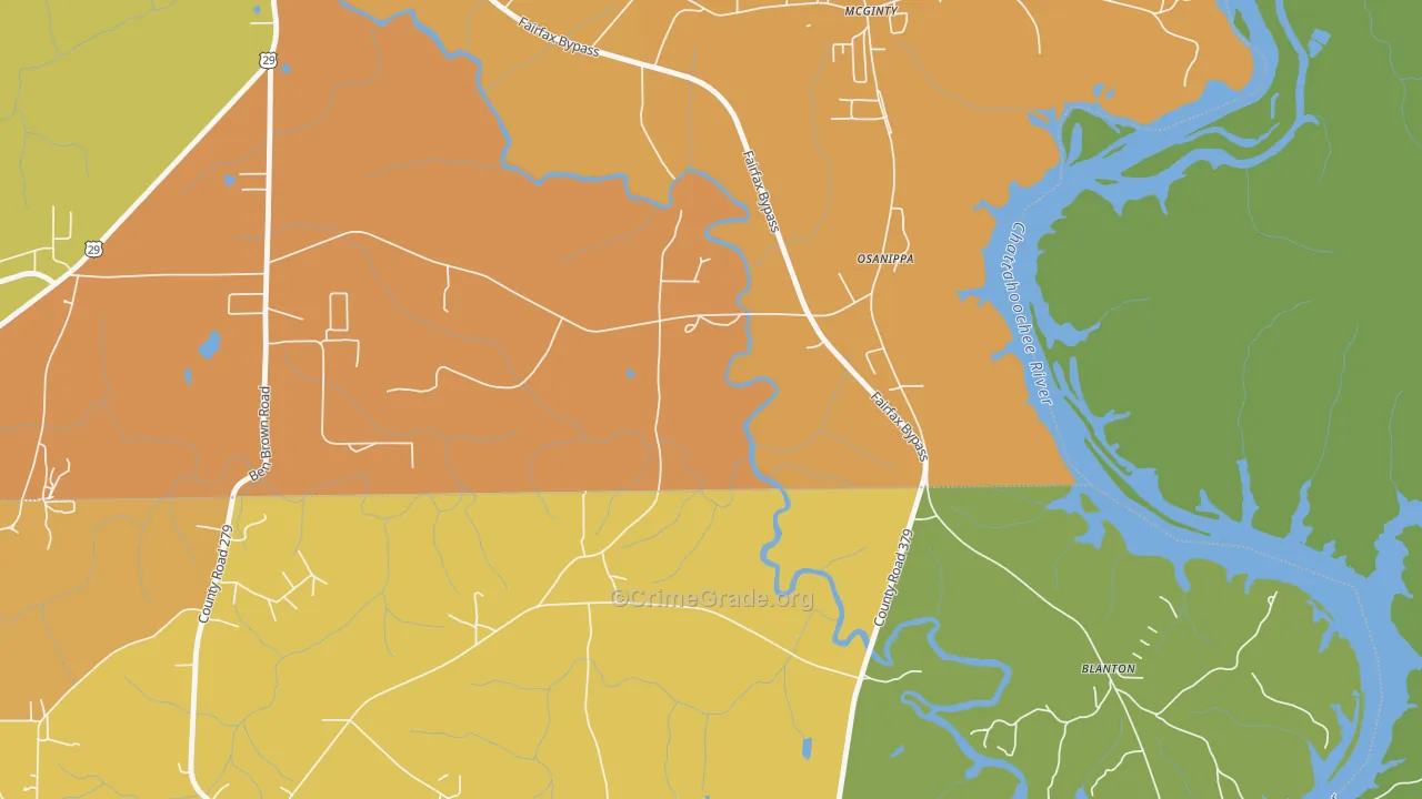 Osanippa, AL Map of Assault Rates