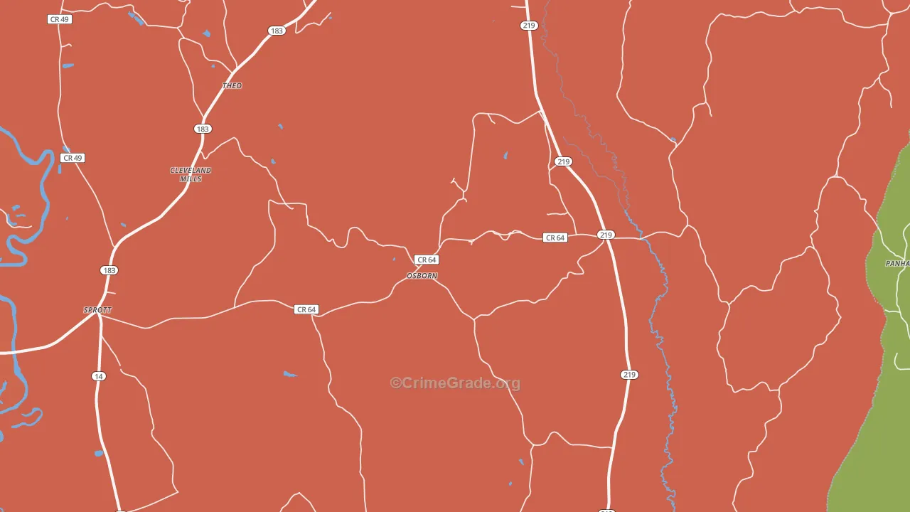 Osborn, AL Map of Assault Rates