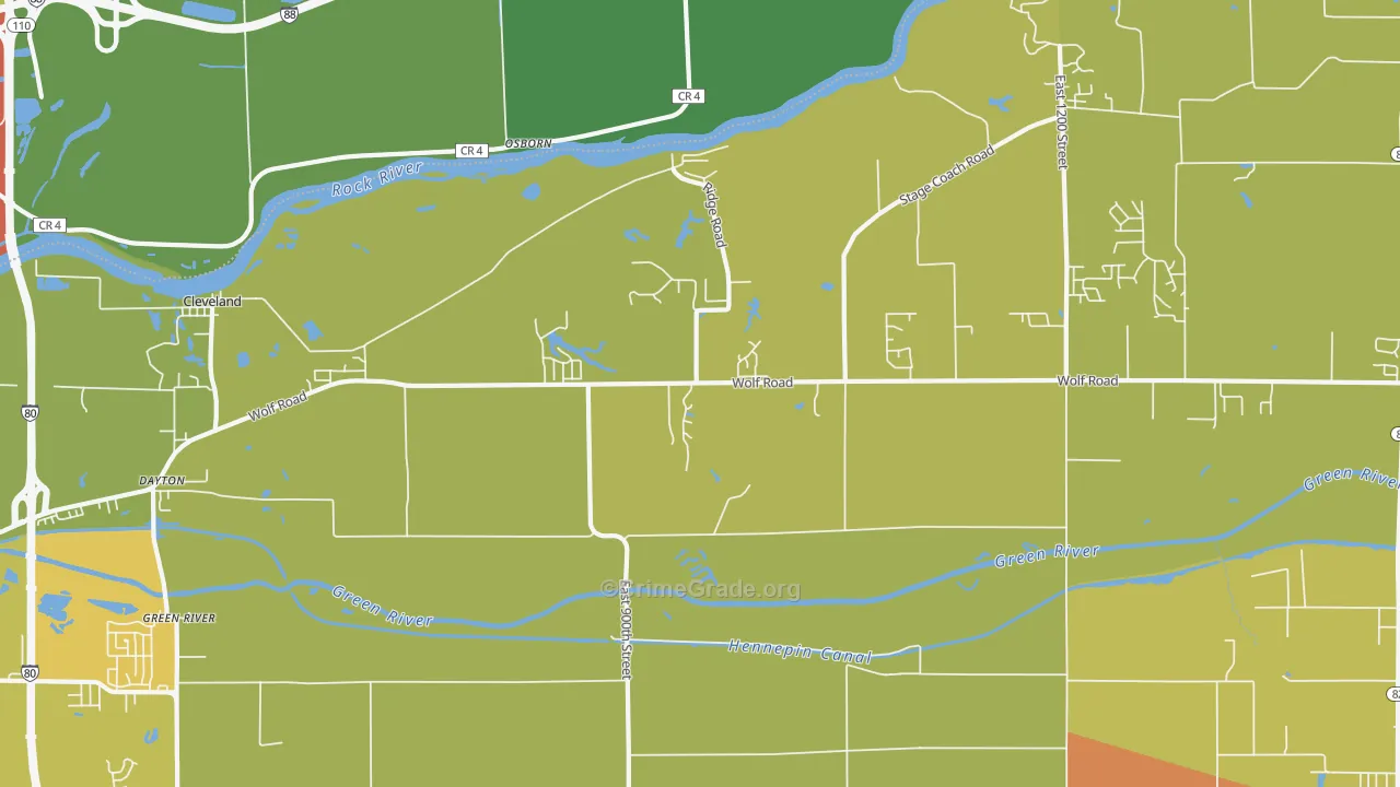Osborn, IL Map of Assault Rates