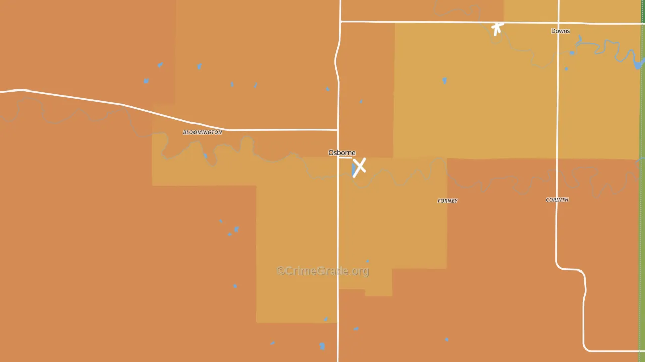 Osborne County, KS Map of Assault Rates