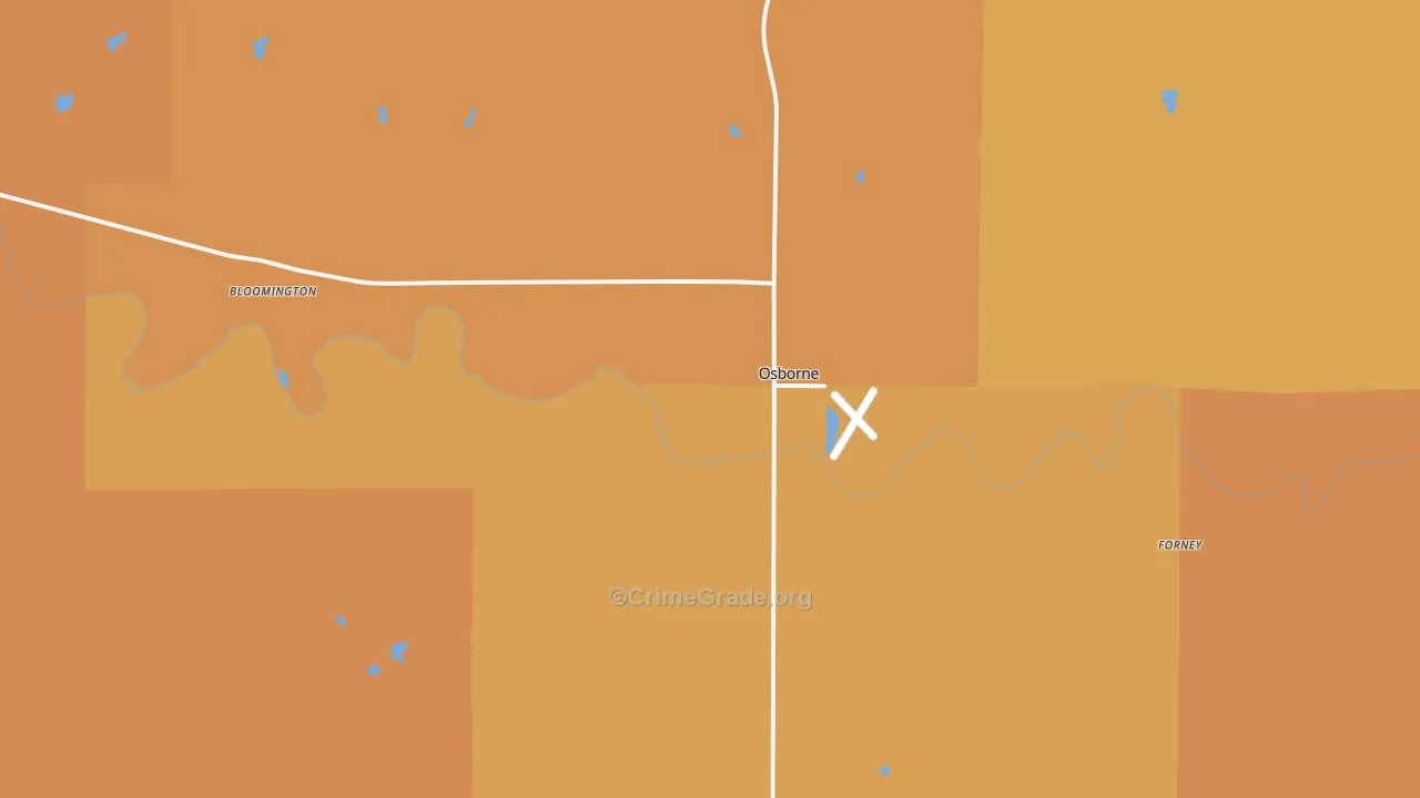 Osborne, KS Map of Assault Rates