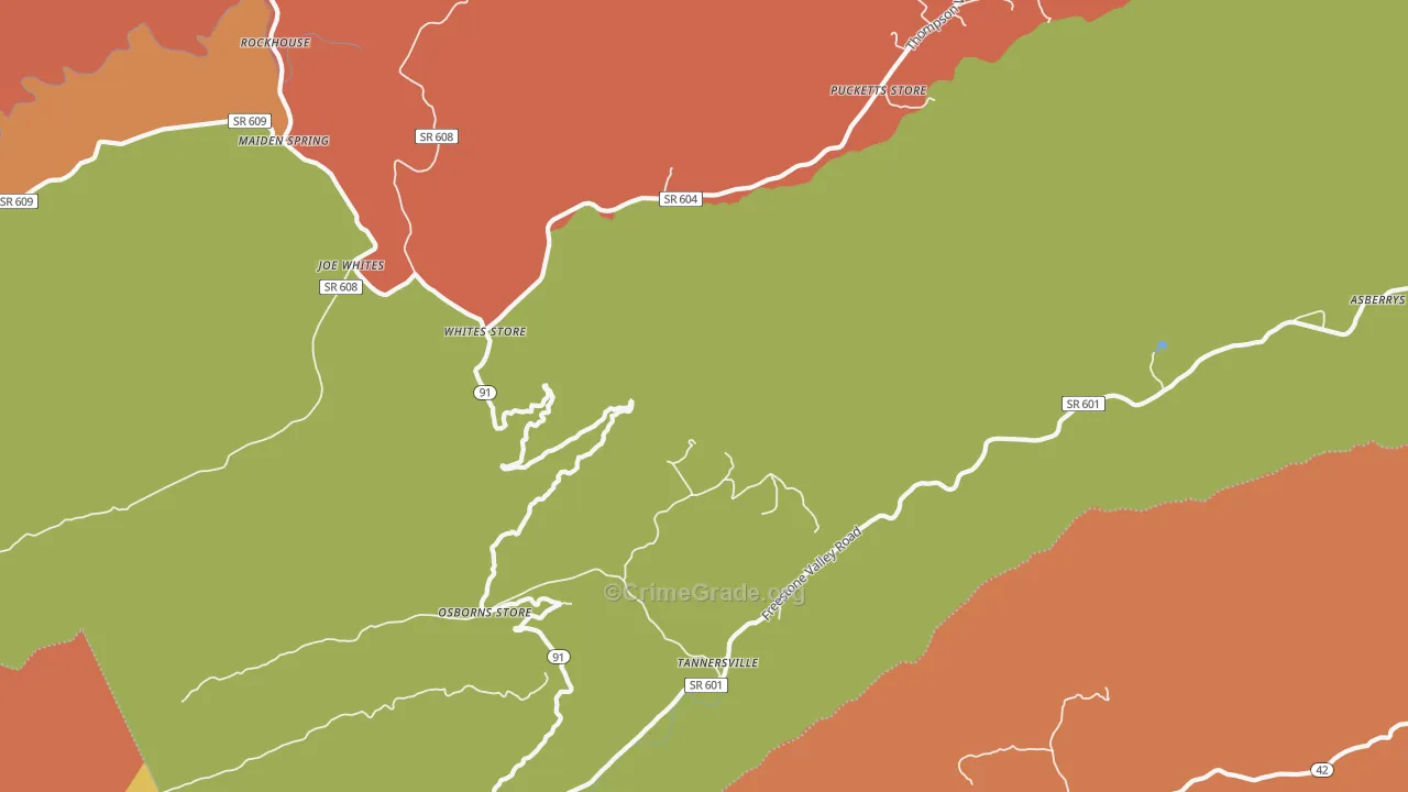 Osborns Store, VA Map of Assault Rates