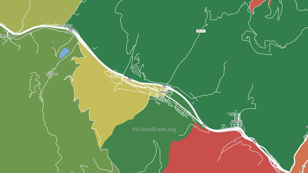 Osburn, ID Map of Assault Rates