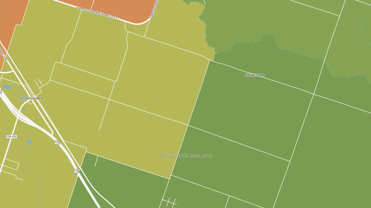 Oscar, TX Map of Assault Rates