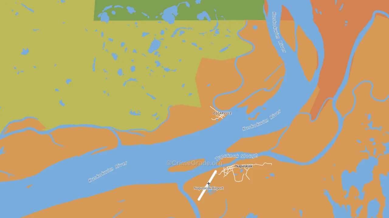 Oscarville, AK Map of Assault Rates