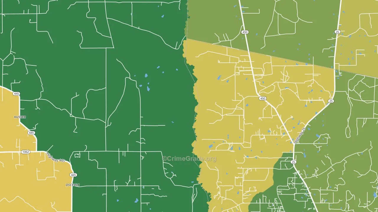 Osceola, LA Map of Assault Rates