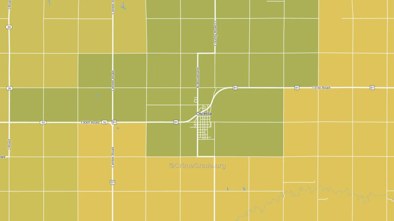 Osceola, NE Map of Assault Rates