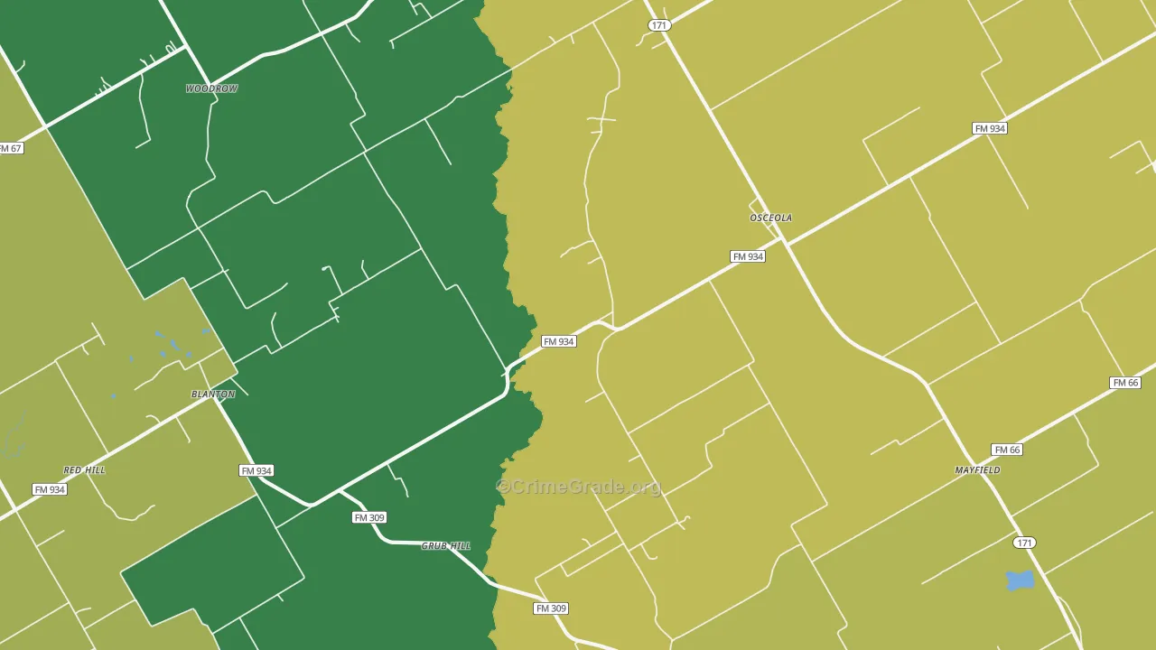 Osceola, TX Map of Assault Rates