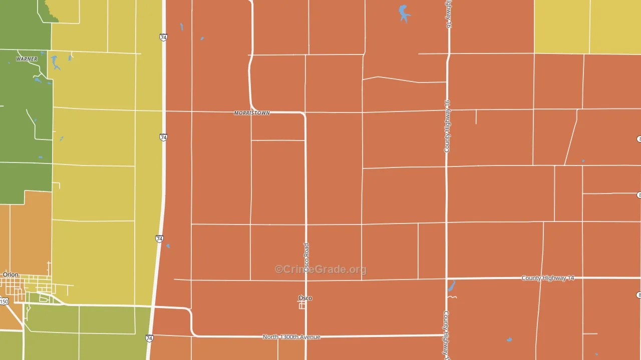 Osco, IL Map of Assault Rates
