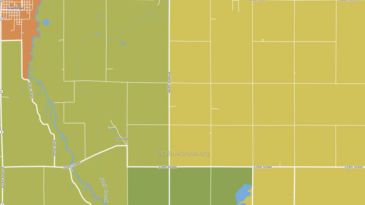 Osgood, IA Map of Assault Rates