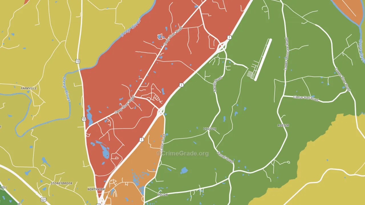 Osgood, NC Map of Assault Rates