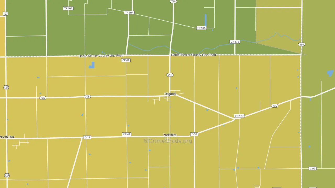 Osgood, OH Map of Assault Rates