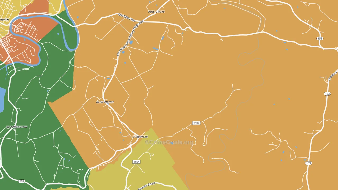 Oshanter, PA Map of Assault Rates