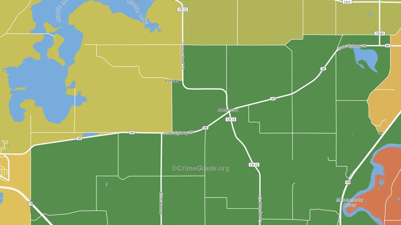 Oshawa, MN Map of Assault Rates