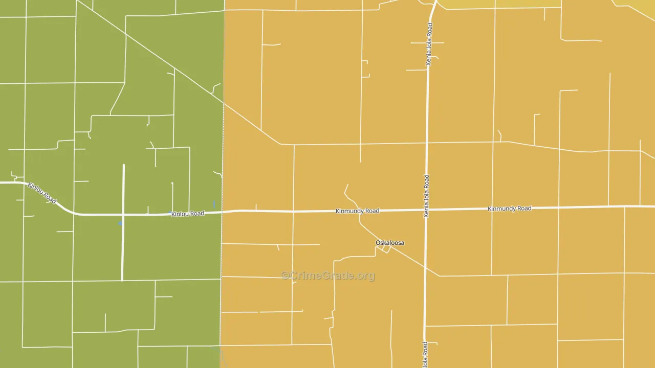 Oskaloosa, IL Map of Assault Rates